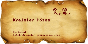 Kreisler Mózes névjegykártya
