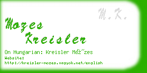 mozes kreisler business card